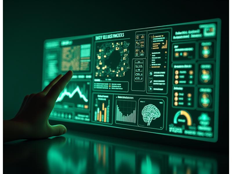 Intricate AI dashboard showing personalized health metrics, charts, and recommendations