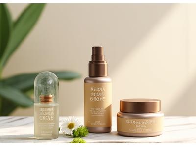 Organic, natural skincare products in minimal packaging