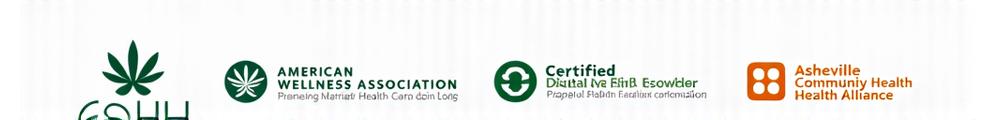 Logos of trusted health organizations: American Wellness Association, Certified Digital Health Provider, Asheville Community Health Alliance