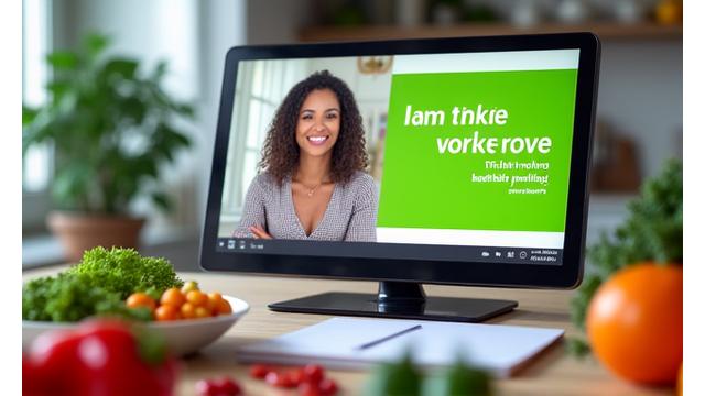 Dietitian leading an online nutrition workshop
