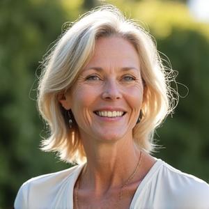 Eliza Thompson smiling, before and after wellness journey